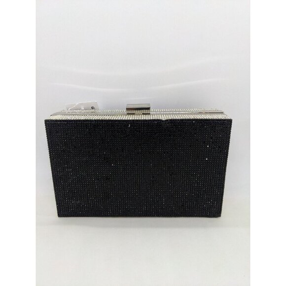 SONDRA ROBERTS crystal embellished rectangular box clutch minaudiere - BLACK - Picture 3 of 10